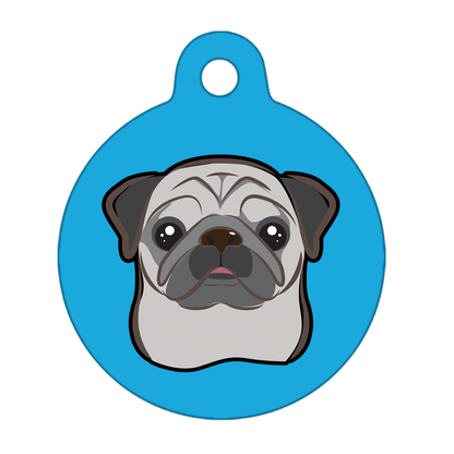 38mm Diameter Large Size - Pug Dog