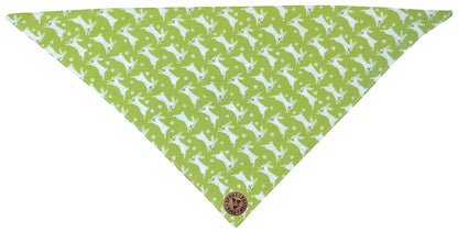 The Warrington - Green Bunnies Tied Dog Bandana