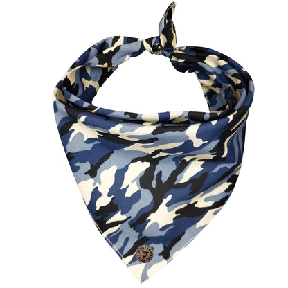 The Aldershot - Camo Blue Tied Dog Bandana