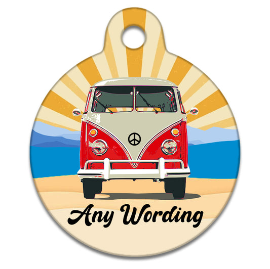 Copy of Sunburst VW Dub Red Campervan - Pet ID Tag