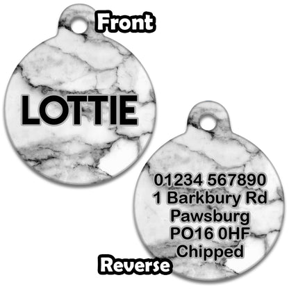 Carrara Marble - Pet ID Tag