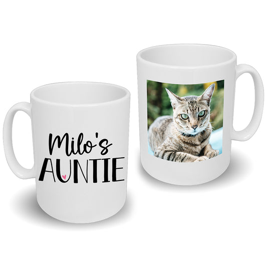 Cat Auntie Mug Any Name & Custom Photo