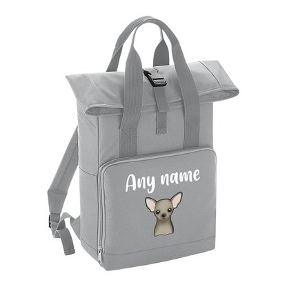 Overnighter Rucksack 14 Litres Grey Any Breed Backpack With Custom Personalised Dog Name