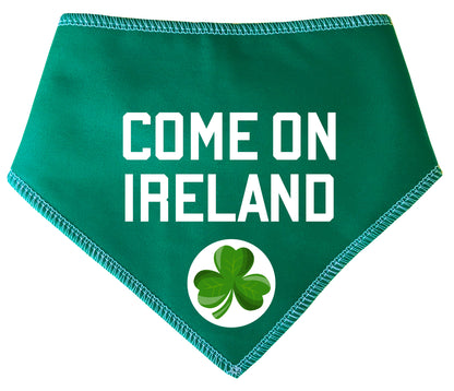 Come On Ireland Shamrock Badge Green Dog Bandana