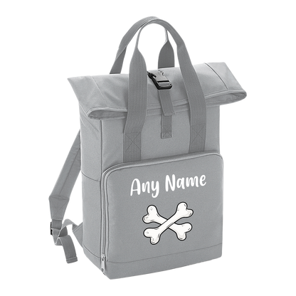 Overnighter Rucksack 14 Litres Grey Any Breed Backpack With Custom Personalised Dog Name