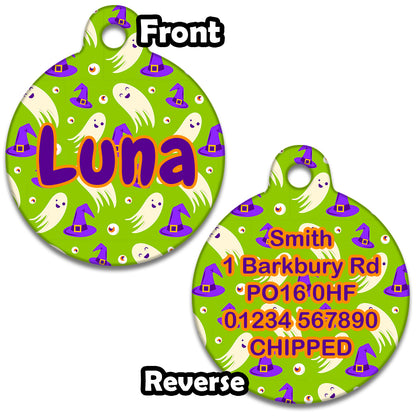 Ghosts & Witches Hats- Pet ID Tag
