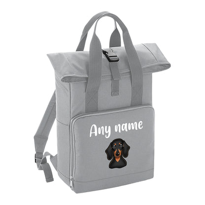 Overnighter Rucksack 14 Litres Grey Any Breed Backpack With Custom Personalised Dog Name