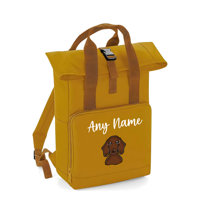 Overnighter Rucksack 14 Litres Mustard Gold Any Breed Backpack With Custom Personalised Dog Name