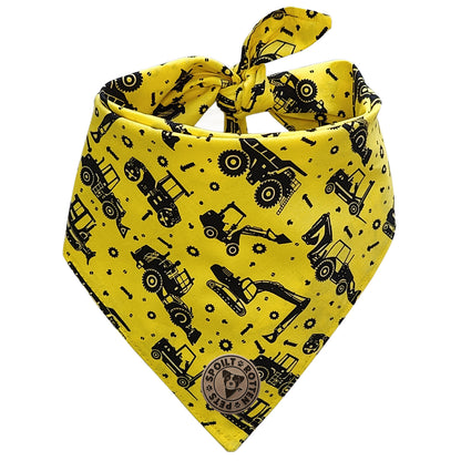 The Hereford - Digger & Tractor Tied Dog Bandana