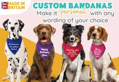 PINK Any Wording Dog Bandana With Font Choices