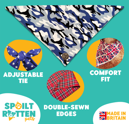 The Aldershot - Camo Blue Tied Dog Bandana