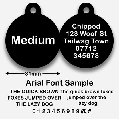 Black Plain Colour - Pet ID Tag