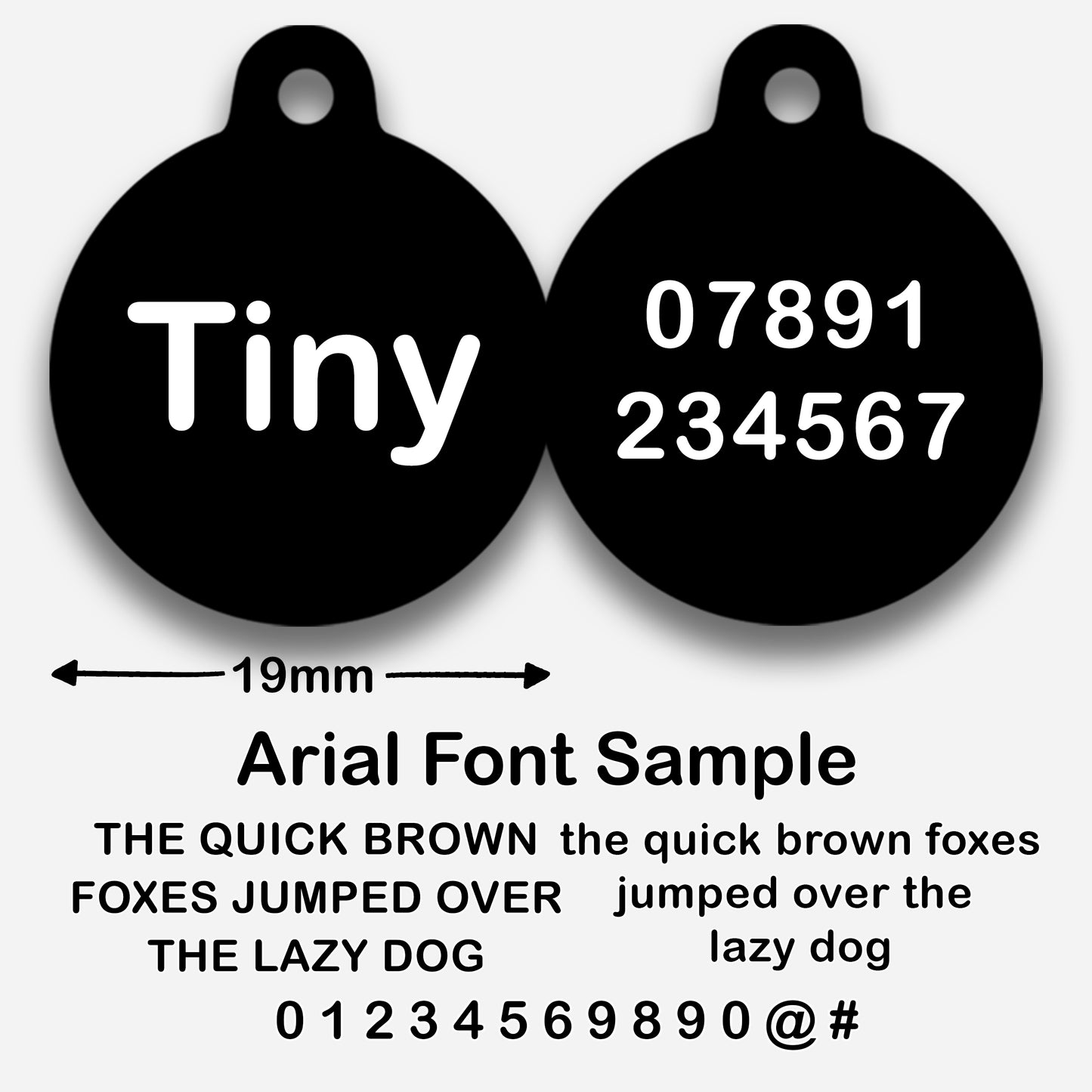Black Plain Colour - Pet ID Tag