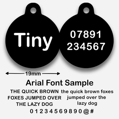 Black Plain Colour - Pet ID Tag