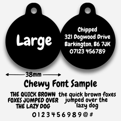 Black Plain Colour - Pet ID Tag