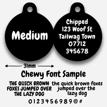 Black Plain Colour - Pet ID Tag