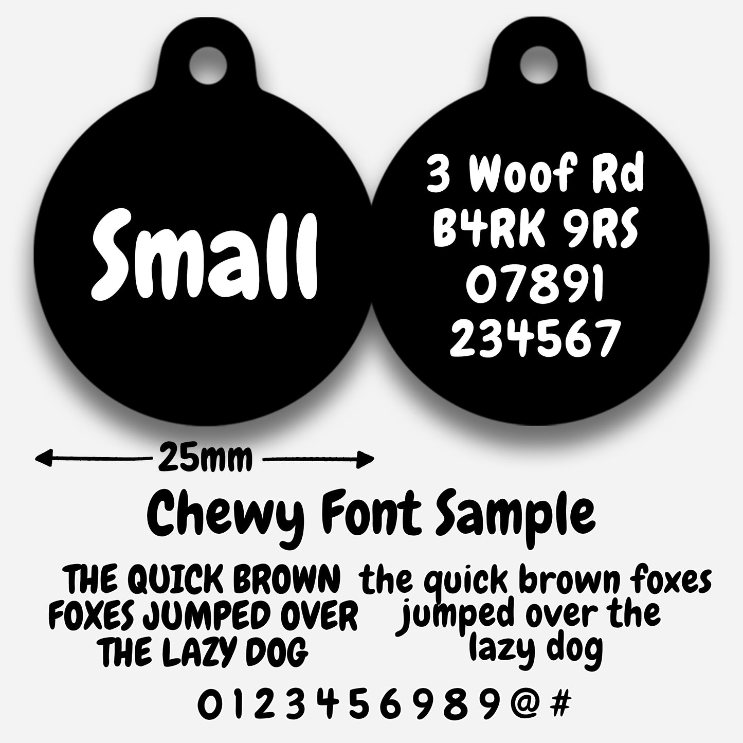 Black Plain Colour - Pet ID Tag