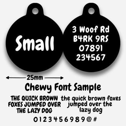 Black Plain Colour - Pet ID Tag