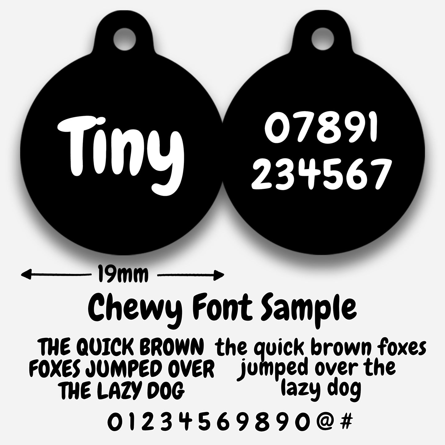 Black Plain Colour - Pet ID Tag