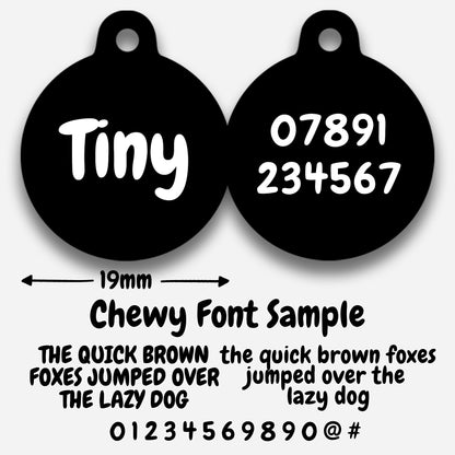 Black Plain Colour - Pet ID Tag