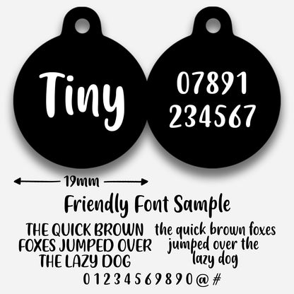 Black Plain Colour - Pet ID Tag