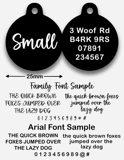 Black Plain Colour - Pet ID Tag