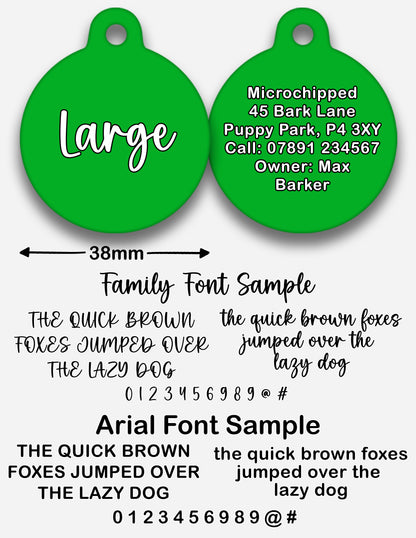 Green Plain Colour - Pet ID Tag