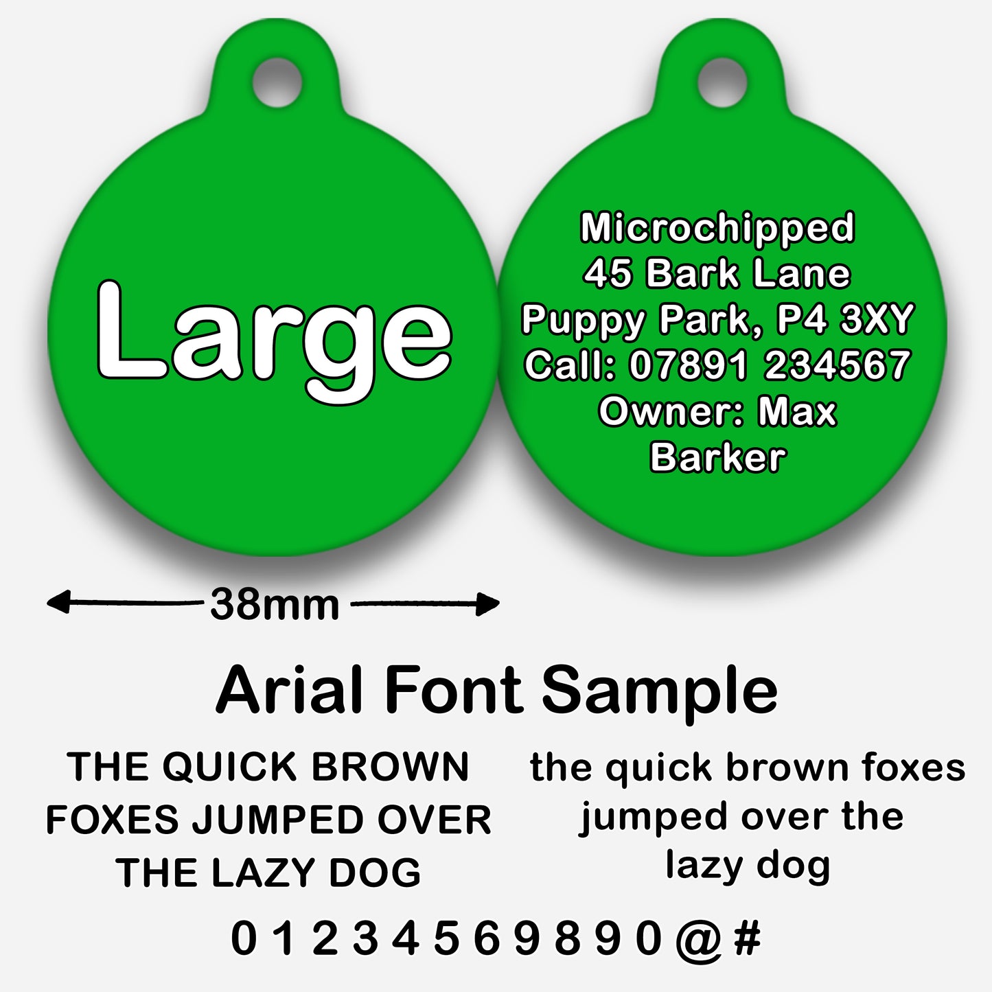 Green Plain Colour - Pet ID Tag