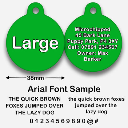 Green Plain Colour - Pet ID Tag