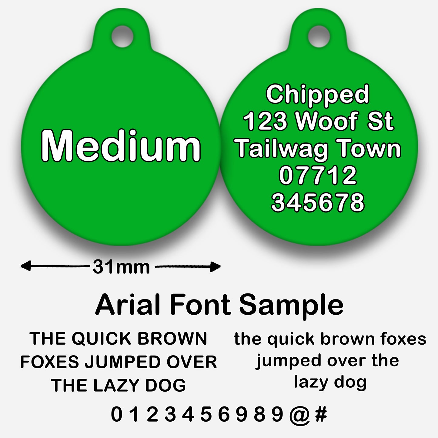 Green Plain Colour - Pet ID Tag