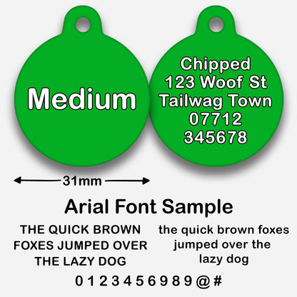 Green Plain Colour - Pet ID Tag