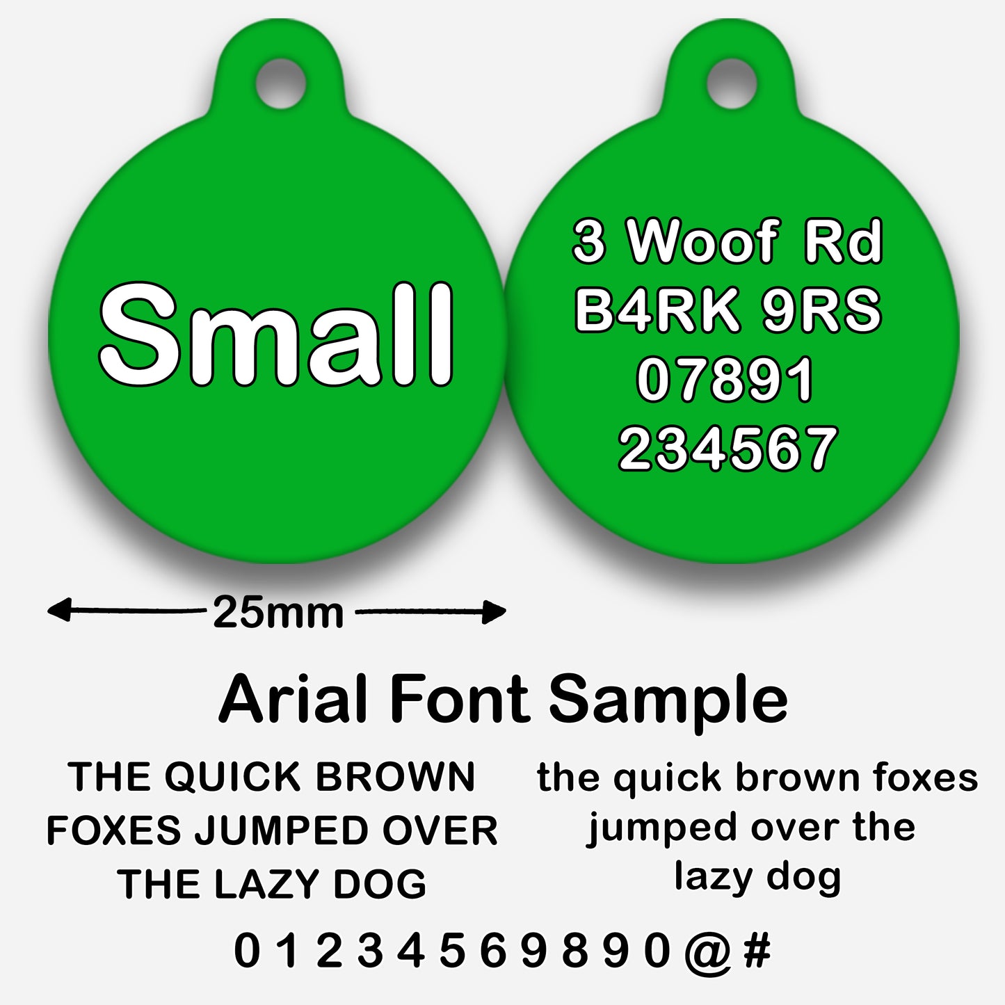 Green Plain Colour - Pet ID Tag