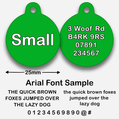 Green Plain Colour - Pet ID Tag