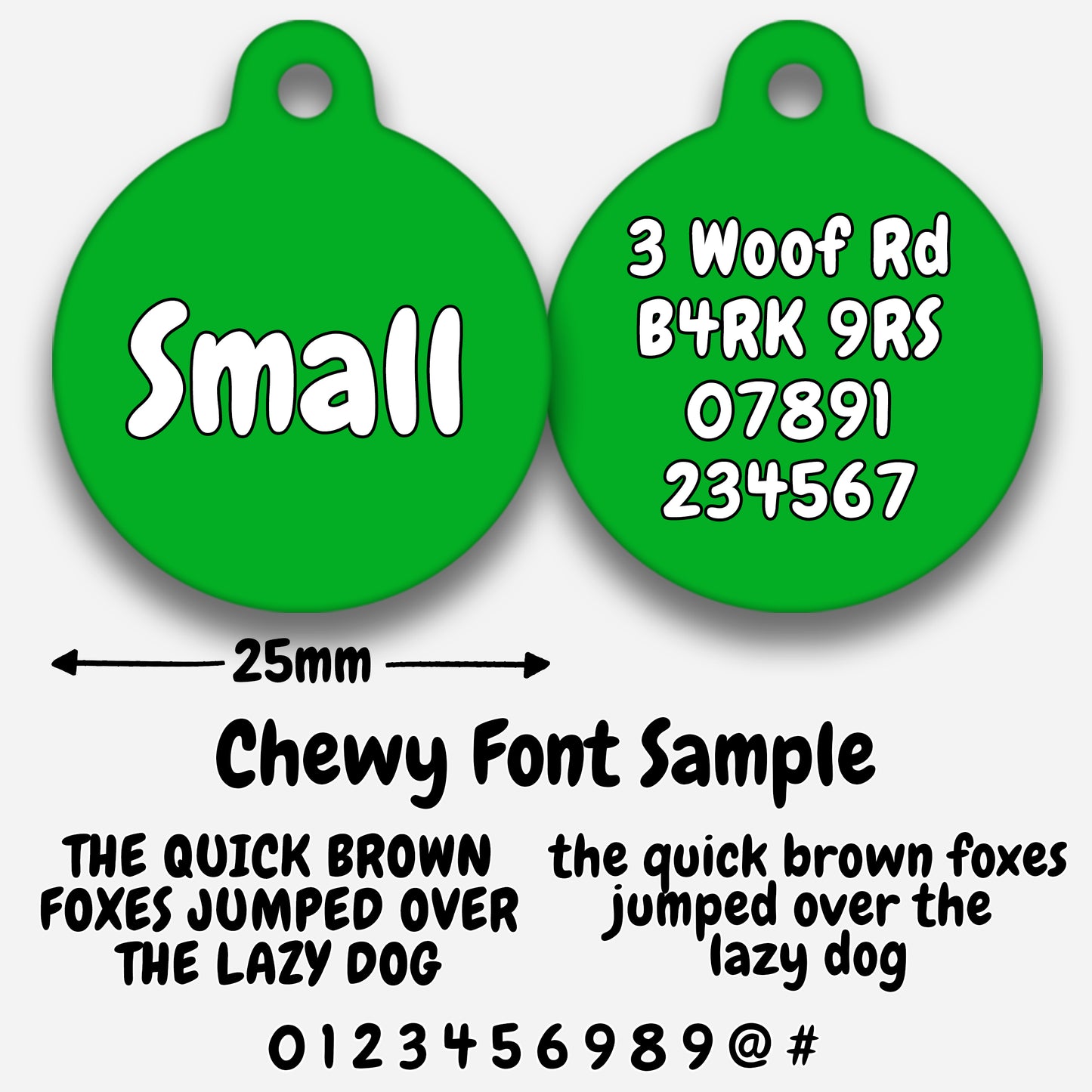Green Plain Colour - Pet ID Tag