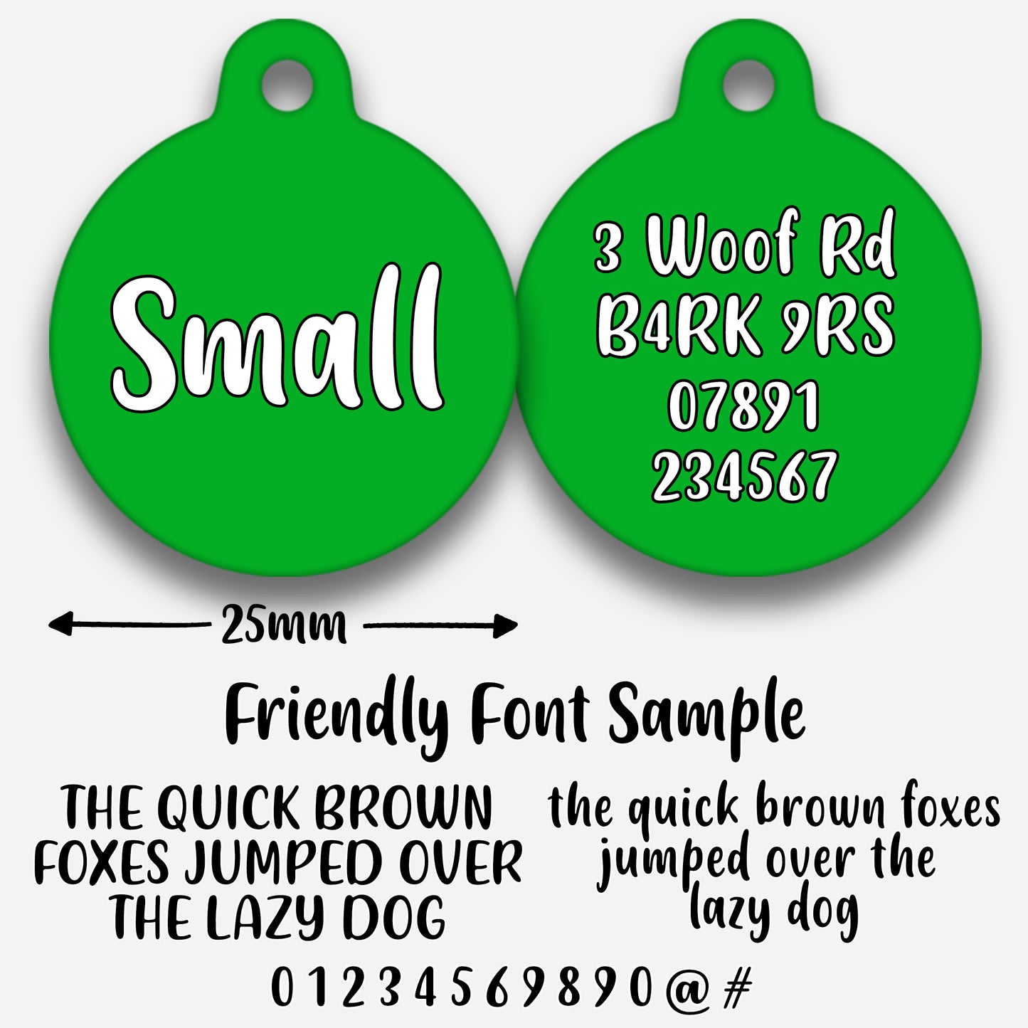 Green Plain Colour - Pet ID Tag