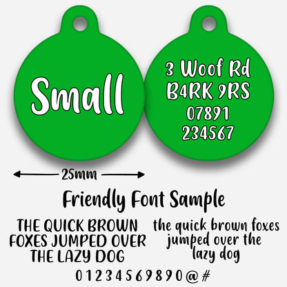 Green Plain Colour - Pet ID Tag