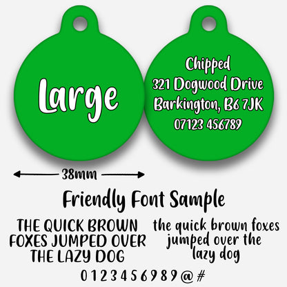 Green Plain Colour - Pet ID Tag