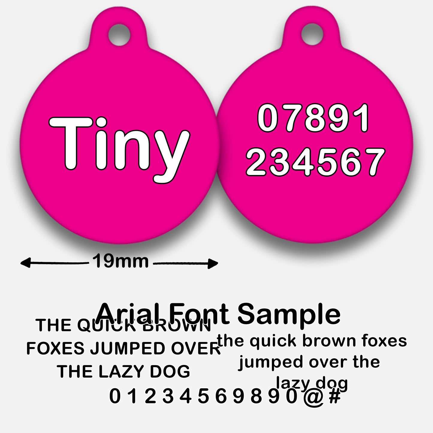 Hot Pink Plain Colour - Pet ID Tag