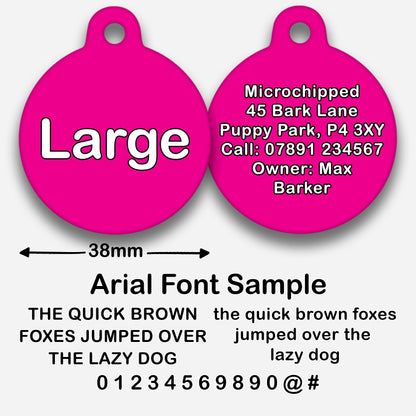 Hot Pink Plain Colour - Pet ID Tag