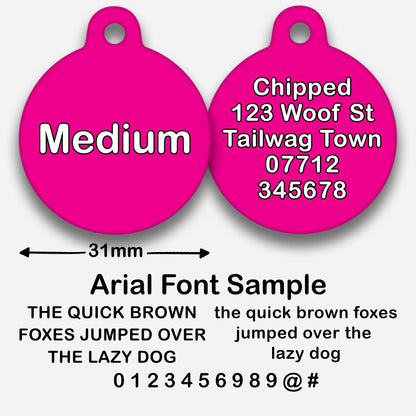 Hot Pink Plain Colour - Pet ID Tag