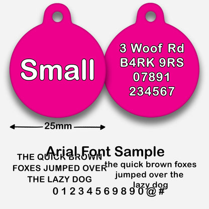 Hot Pink Plain Colour - Pet ID Tag