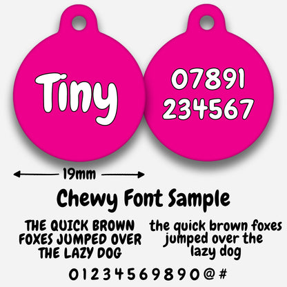 Hot Pink Plain Colour - Pet ID Tag
