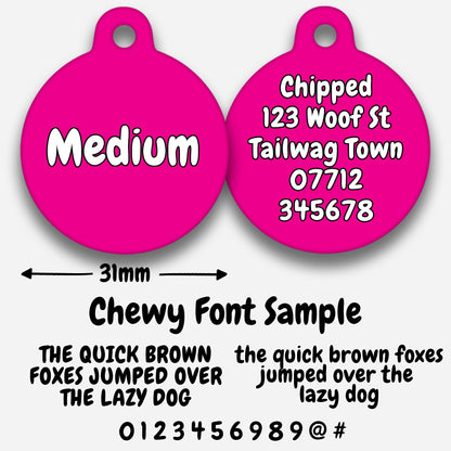 Hot Pink Plain Colour - Pet ID Tag