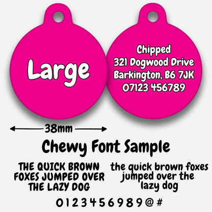 Hot Pink Plain Colour - Pet ID Tag