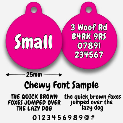 Hot Pink Plain Colour - Pet ID Tag