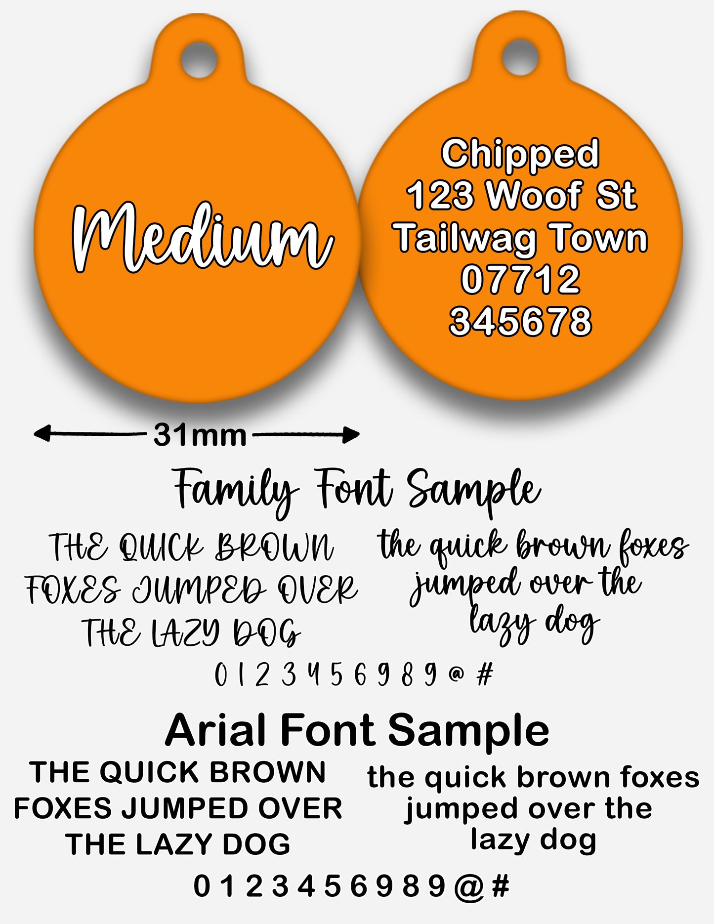 Orange - Pet ID Tag