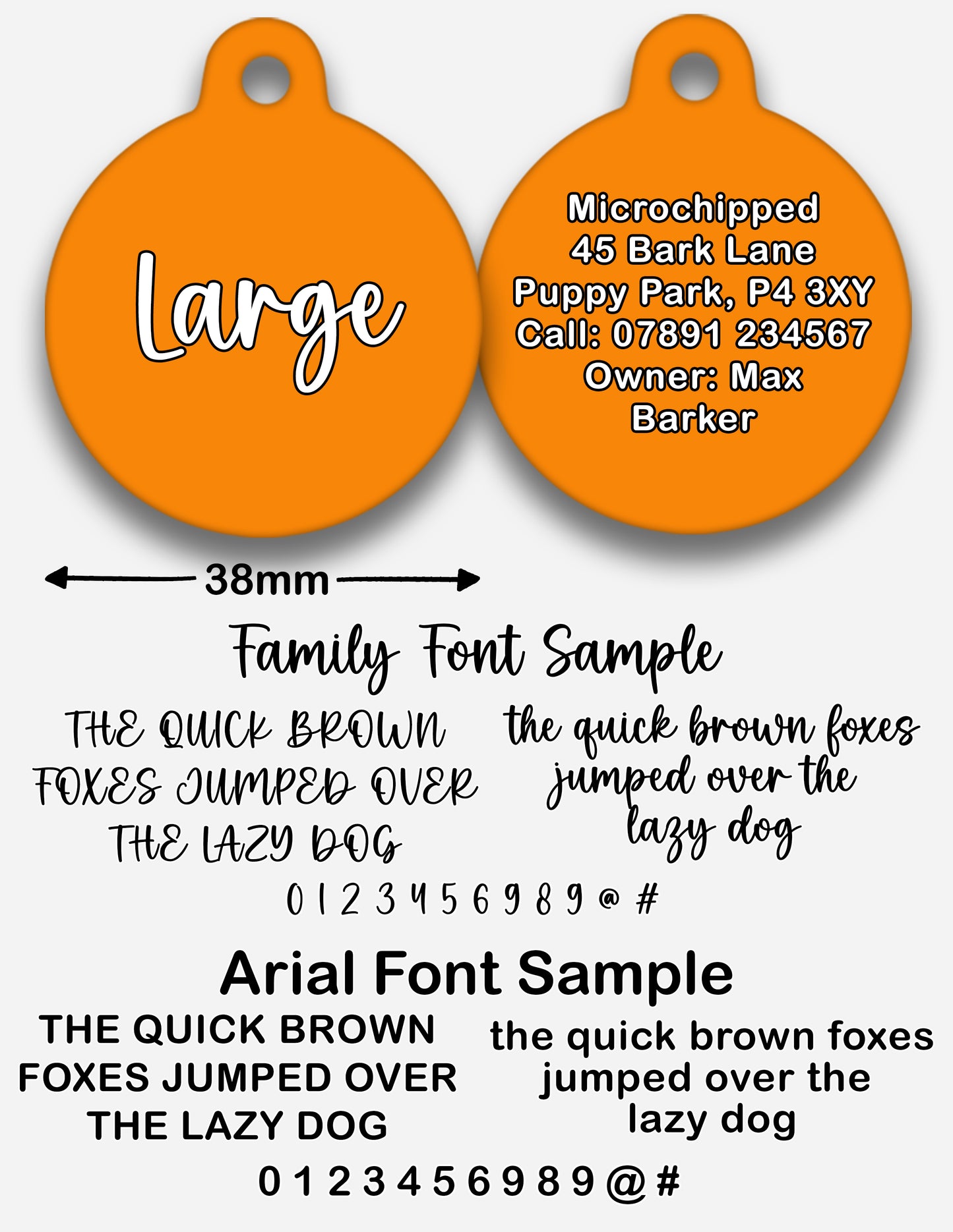 Orange - Pet ID Tag