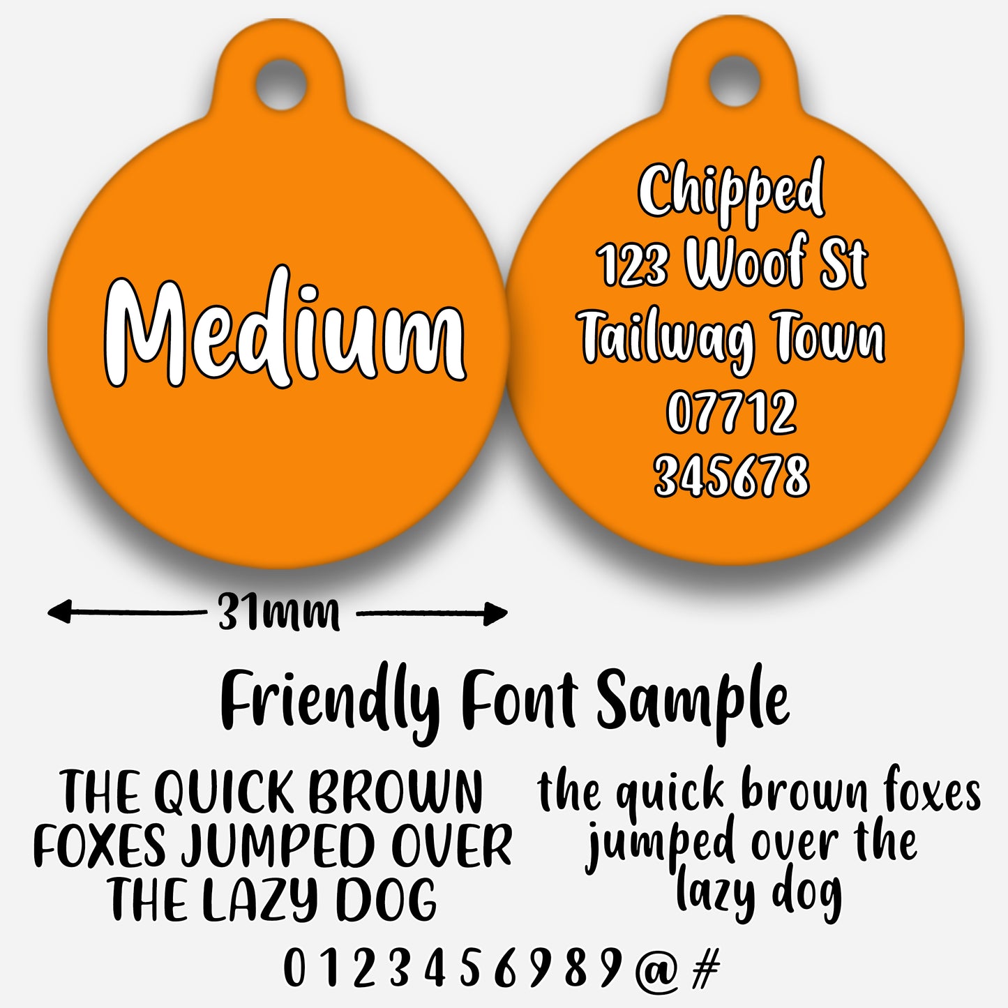 Orange - Pet ID Tag