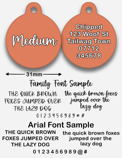 Peach Plain Colour - Pet ID Tag