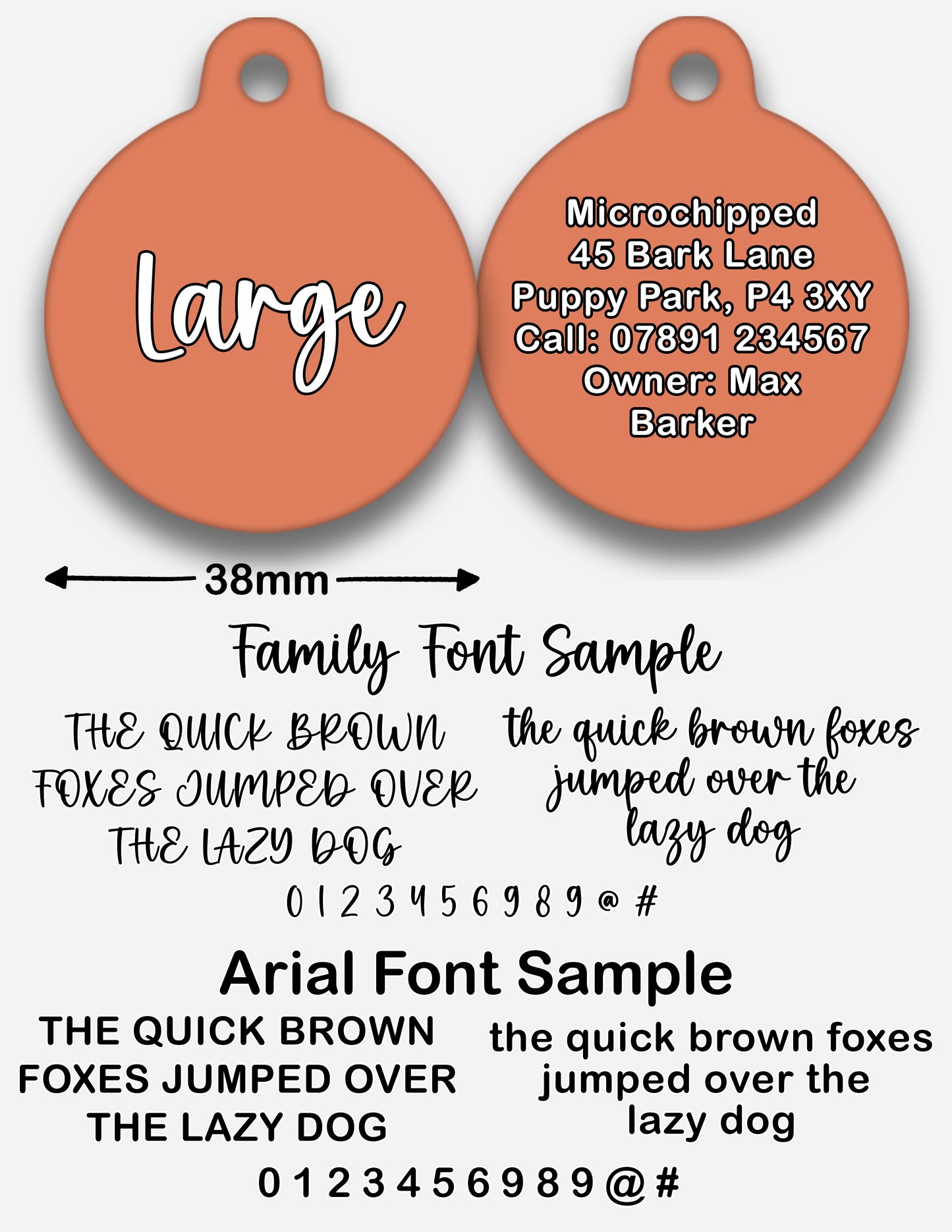 Peach Plain Colour - Pet ID Tag